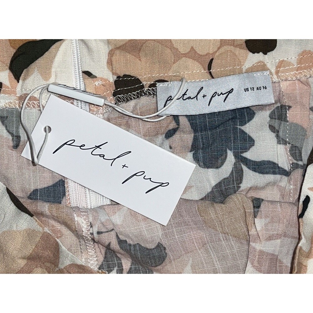 NEW Petal & Pup Lessie Pants in Blush Size 12 High Waist Wide Leg Rayon Floral - Picture 3 of 11